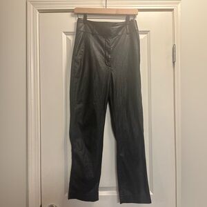 Aritzia Babaton Black Faux Leather Straight Leg Pants Womens size 4